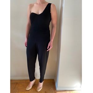 Black ASOS one shoulder jumpsuit